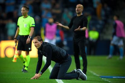 Thomas Tuchel y Pep Guardiola, en la final de la Champions League en Oporto.