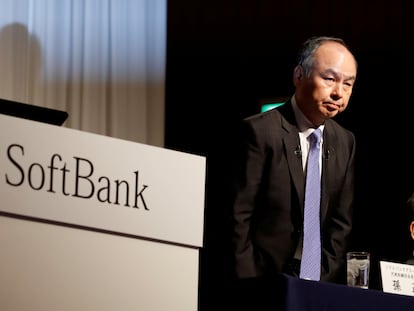 El consejero delegado de SoftBank Group, Masayoshi Son, en una rueda de prensa en Tokio en 2018.