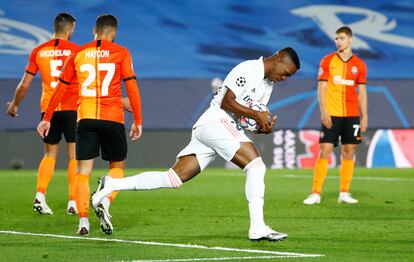 Vinicius, tras marcar el 2-3 antes el Shakhtar.