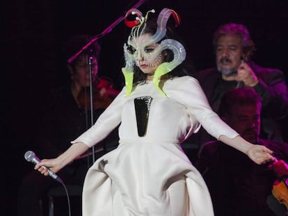 Bjork en una actuación.