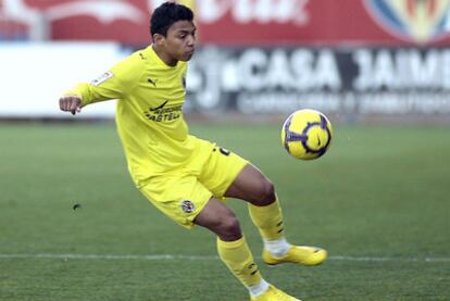 Jefferson Montero, en un partido con el Villarreal B.