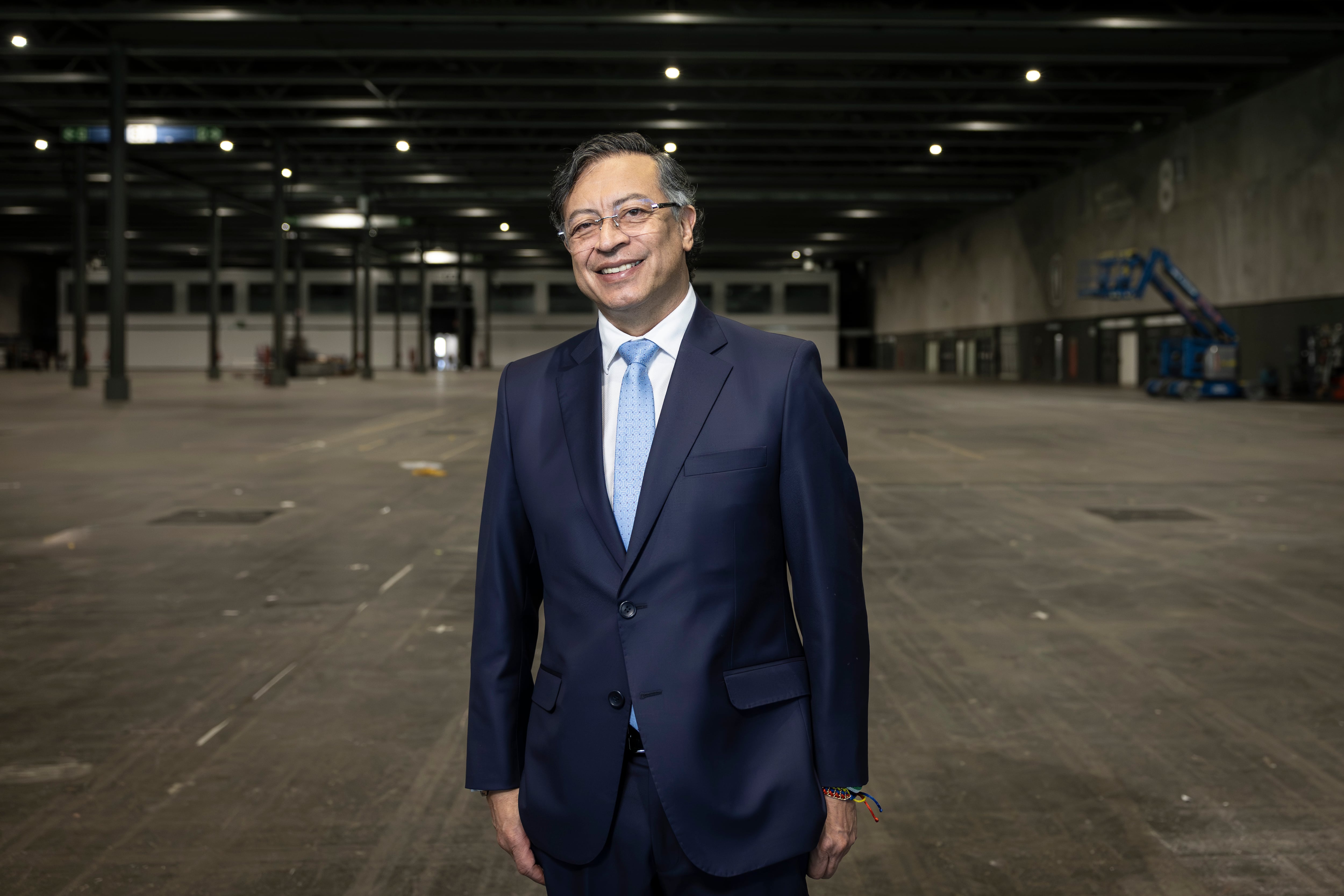 Petro, en el recinto de la Fira Gran Via en el marco del congreso Global Progressive Mobilisation, este viernes.