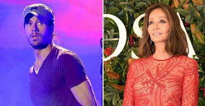 Enrique Iglesias en un concierto el pasado mayo y Isabel Preysler, la semana pasada en M&aacute;laga.