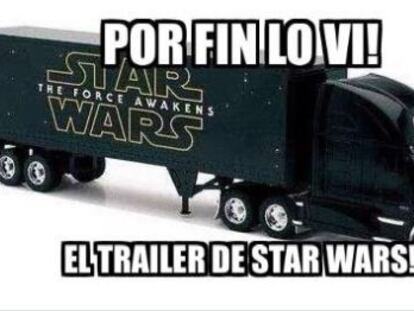 Meme del nuevo tráiler de 'Star Wars' en Twitter