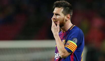 Messi, en un partit amb el Barça.