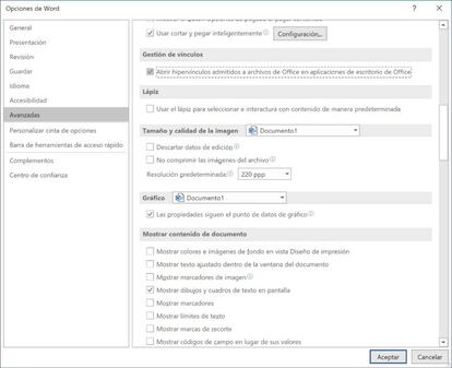 Configurar Word para abrir enlaces en Office.