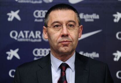 Josep Maria Bartomeu, durante una rueda de prensa.