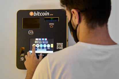 A Bitcoin ATM in Palma de Mallorca, Spain,