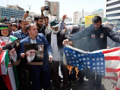 Manifestación contra Estados Unidos en Teherán el 10 de mayo.