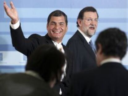Correa y Rajoy tras la rueda de prensa en la Moncloa.