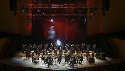 La OBC, durante el concierto inaugural del Sónar. 