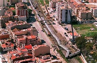 Posición de los trenes, Euromed y Catalunya Express,  en el accidente de Torredembarra, Tarragona.