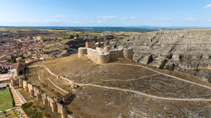 Vista aérea del castillo de Berlanga de Duero, en la provincia de Soria.