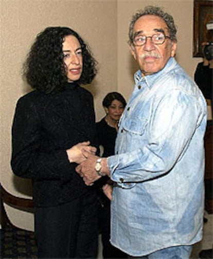 Bárbara Jacobs y Gabriel García Márquez, en el funeral de Augusto Monterroso.