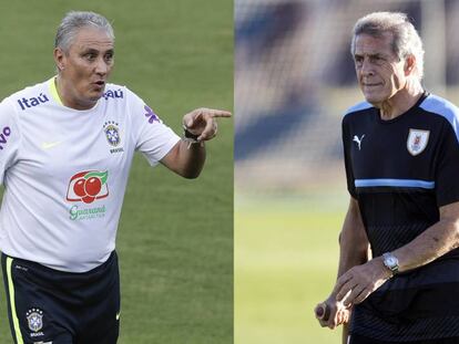 Tite x Tabárez, um confronto entre “professores”.