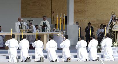 El papa Francisco ofrece una misa multitudinaria en el Parque O'Higgins, en Santiago (Chile), el 16 de enero de 2018.
