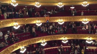 Una estelada al Liceu aquest diumenge.