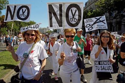 Manifestaci&oacute;n contra los recortes en la sanidad madrile&ntilde;a.