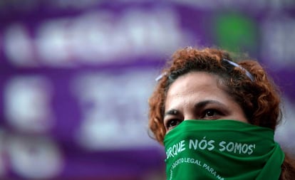 Activista por la legalización del aborto en Río de Janeiro, en 2018. 