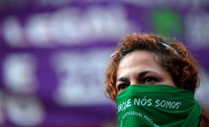 Activista por la legalización del aborto en Río de Janeiro, en 2018.