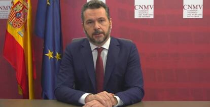 El presidente de la CNMV, Rodrigo Buenaventura, durante su intervención en el Spain Investors Day 2022.