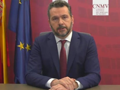 El presidente de la CNMV, Rodrigo Buenaventura, durante su intervención en el Spain Investors Day 2022. 