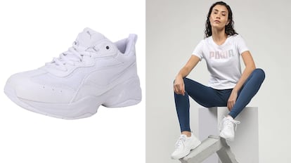 Este modelo de zapatillas en rebajas para mujer disponen de plataforma elevada para una pisada más cómoda.