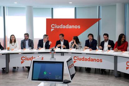 Reunión de la ejecutiva permanente de Cs, el pasado lunes.