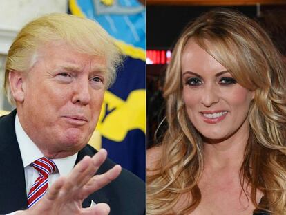 Former president Donald Trump and adult film star Stormy Daniels.