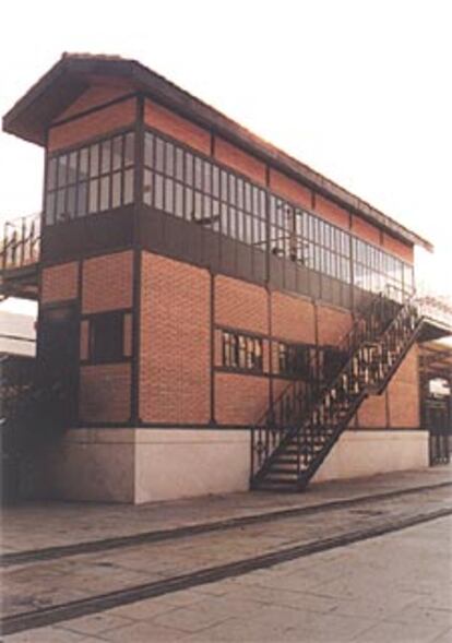 Caseta de enclavamiento de Algodor, reconstruida en el Museo del Ferrocarril.