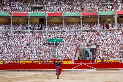 Roca Rey, el pasado 13 de julio en los Sanfermines de Pamplona.