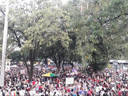 Manifestantes em Recife. 