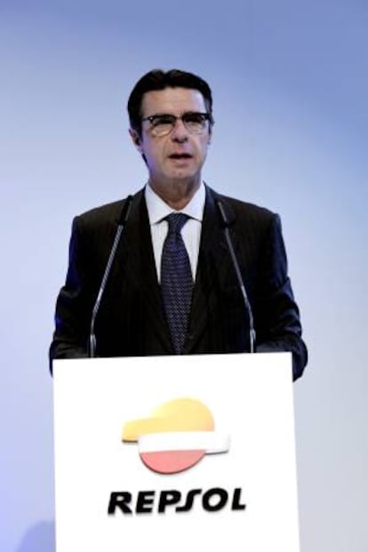 El ministro de Industria, Energía y Turismo, José Manuel Soria, durante su intervención en la jornada "Energía y gobernanza global" celebrada hoy en Madrid.