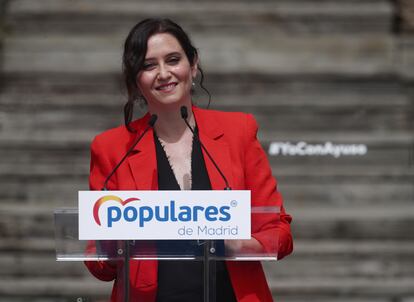 Isabel Díaz Ayuso durante la presentación de la candidatura del PP de Madrid para las elecciones a la Asamblea de Madrid.