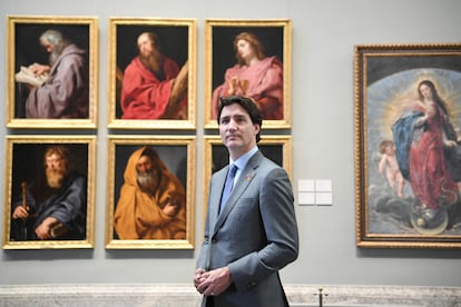El primer ministro de Canadá, Justin Trudeau, el miércoles en el Museo del Prado.