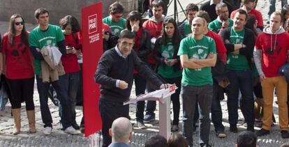 López, durante su acto electoral de hoy en Vitoria.