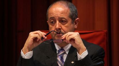 Felip Puig, ayer en su comparecencia en el Parlament.