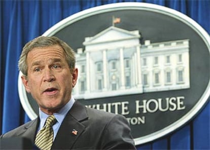 Bush, durante el anuncio de que Libia acabará con sus armas de destrucción masiva.
