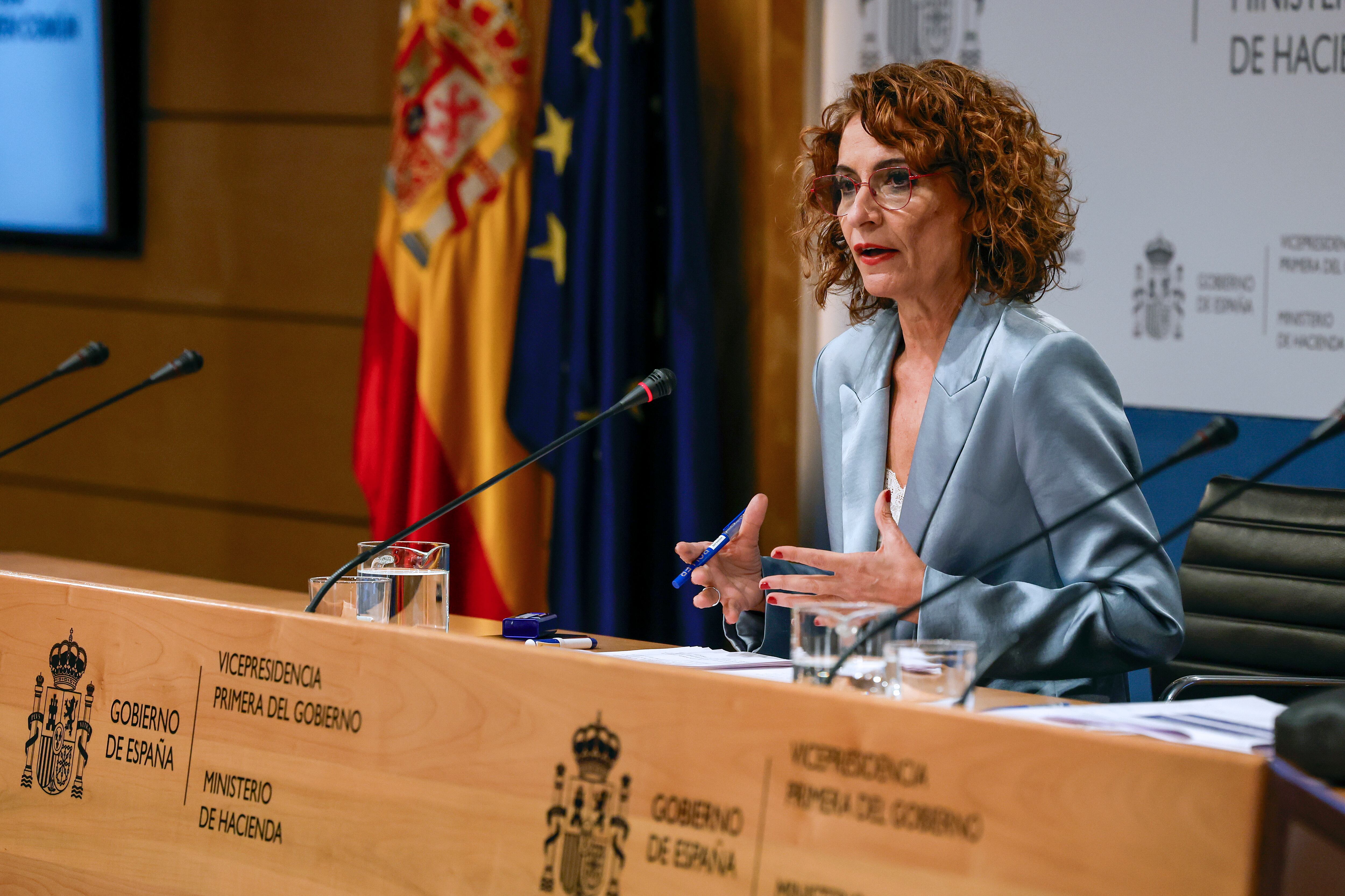 La vicepresidenta primera del Gobierno y ministra de Hacienda, María Jesús Montero, el lunes en el Ministerio de Hacienda.