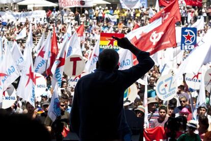 Manifestación del BNG en el Día da Patria del pasado julio en la plaza de A Quintana