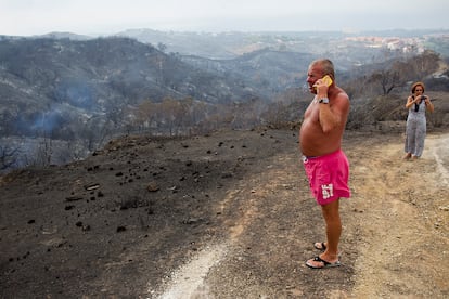 Vista del incendio en el paraje del Cerro Alaminos, en Coín, en 2012.