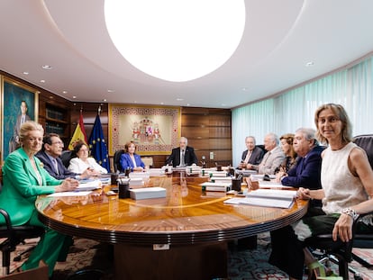 Los miembros del Tribunal Constitucional, el día 23 en el Pleno sobre la amnistía.