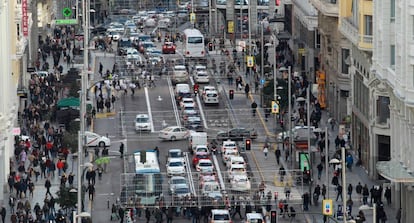 Una imagen de la Gran Vía de Madrid.