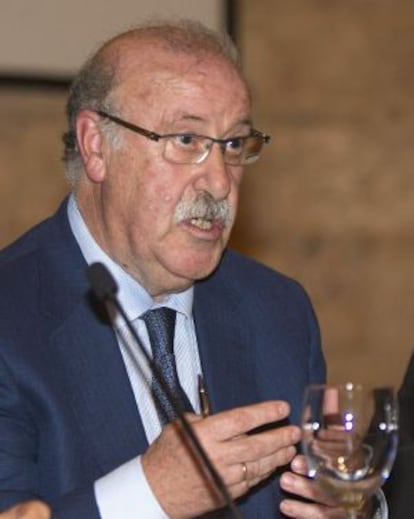 Vicente del Bosque, durante una conferencia en Mallorca