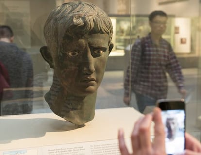 Busto de Augusto encontrado en Sudán y expuesto en el Museo Británico.