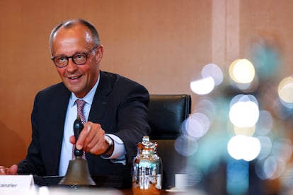 El canciller alemán Friedrich Merz en la reunión de la Cancillería este 2 de julio. 
