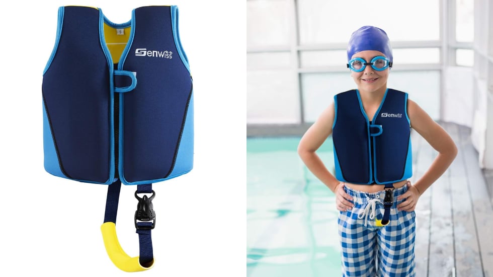 Chaleco de flotación para niños pequeños de la marca Genwiss.