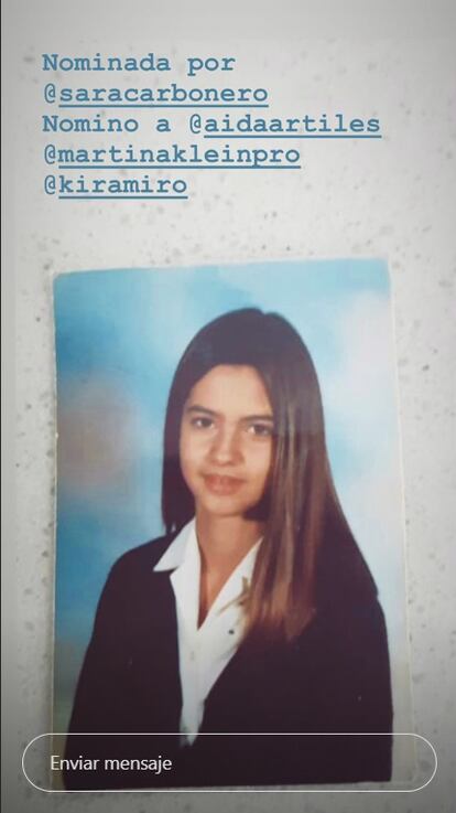 La modelo Ariadne Artiles, en una imagen escolar