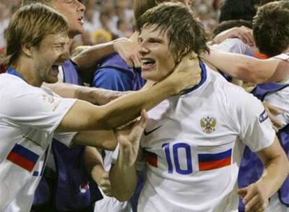 Arshavin celebra un gol ante Holanda en la pasada Eurocopa