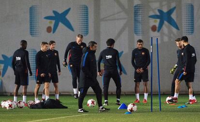 Entrenamiento del Barcelona en la ciudad deportiva Joan Gamper